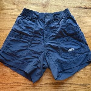 AFTCO- The Original Fishing Short- boys 28- navy blue- 5.5 inch inseam